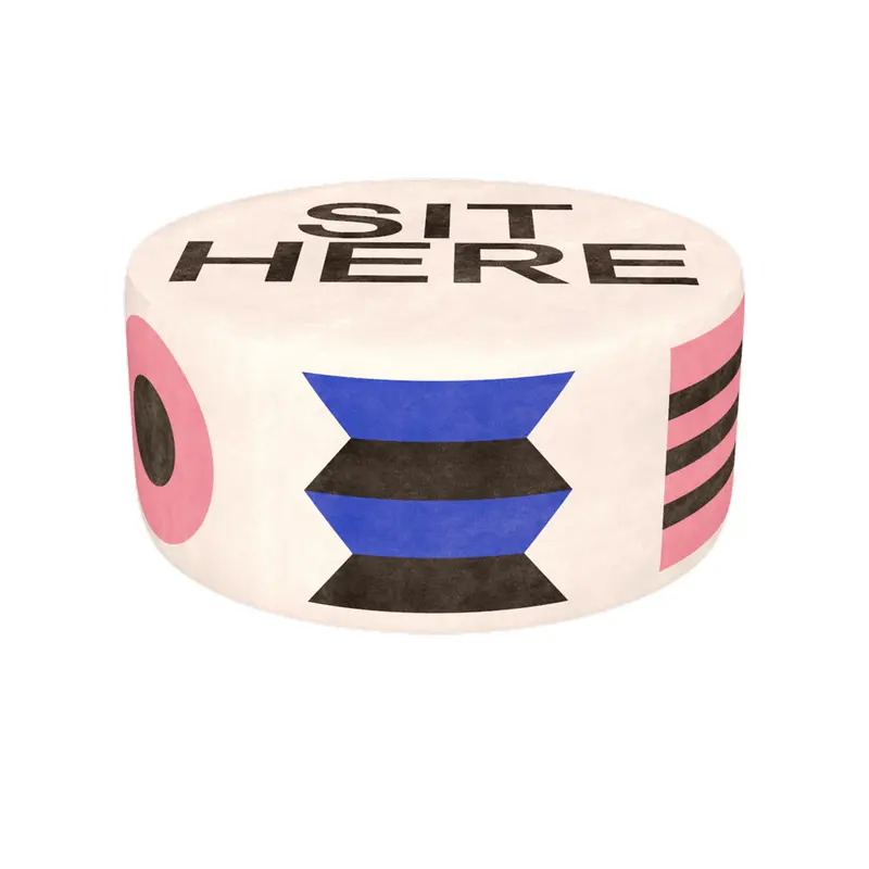 Oggian Sit Here Beyaz Puf 80cm