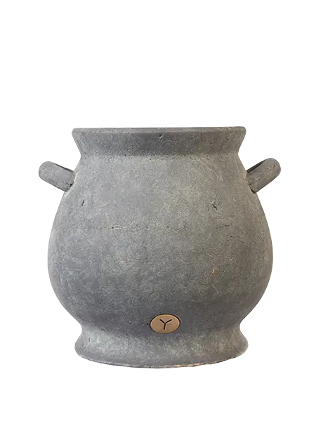 OLD STONE PLANTER WITH 2 HANDLES