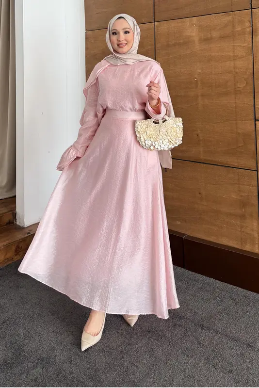 Omuz Pelerin Takım Pembe