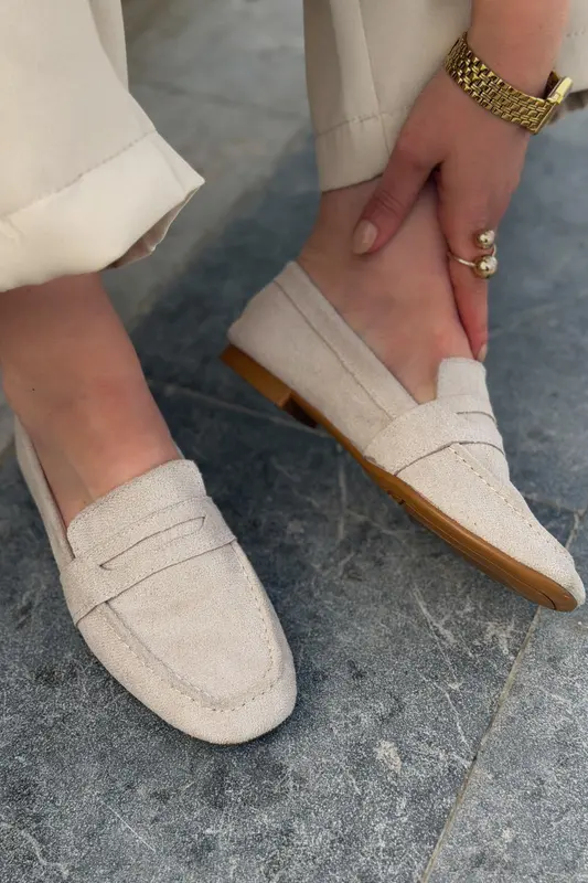 Orvino Kadın Loafer Bej Süet