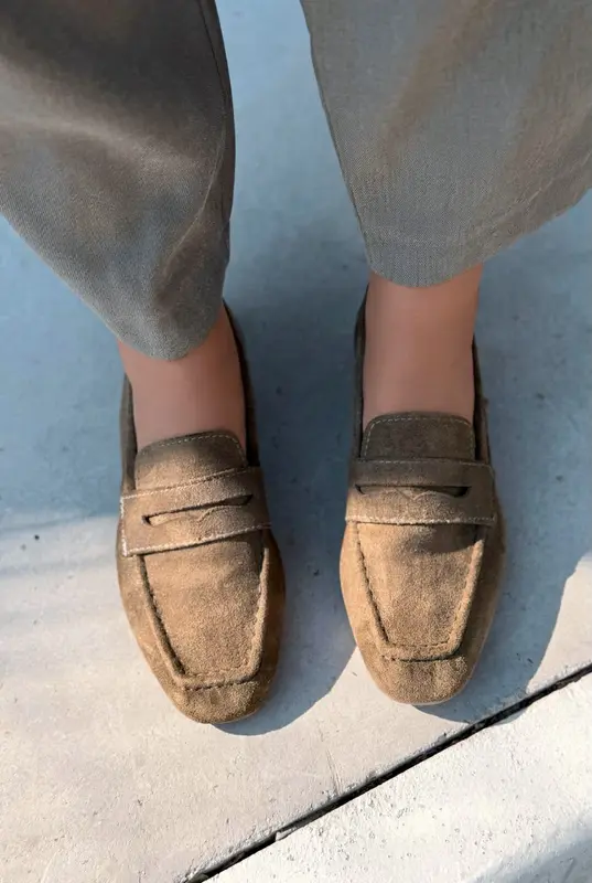 Orvino Kadın Loafer Haki Süet