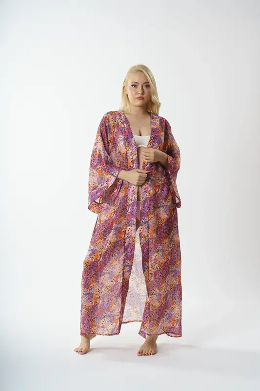 P5811 Uzun Kimono Pareo - Oranj