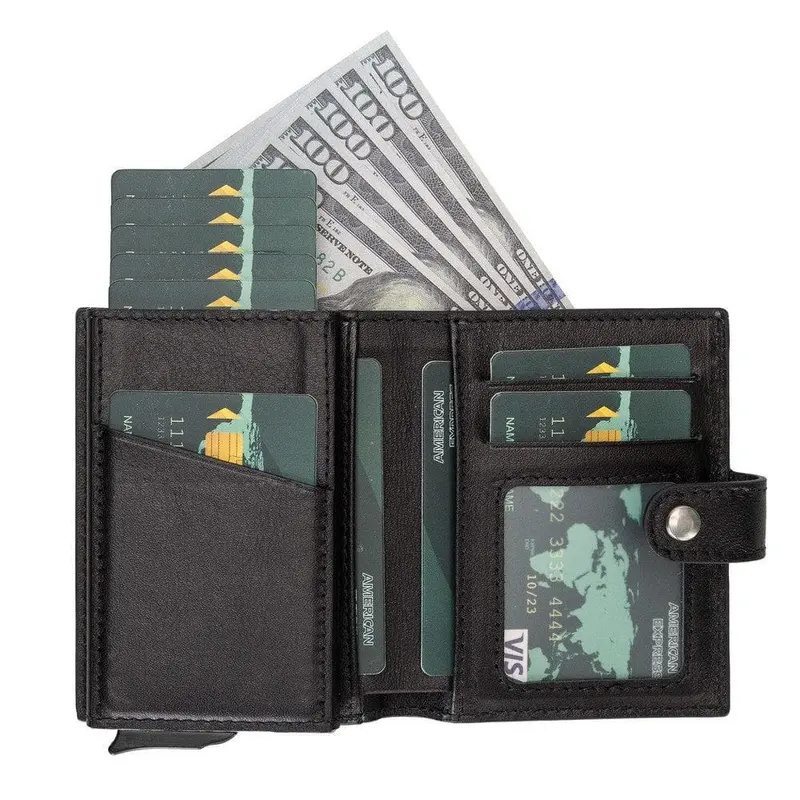 Palermo Mechanical Leather Card Holder
