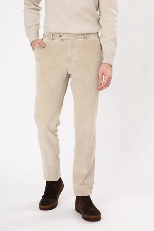 Pantaloni Torino Slim Fit Fitilli Kadife Pantolon