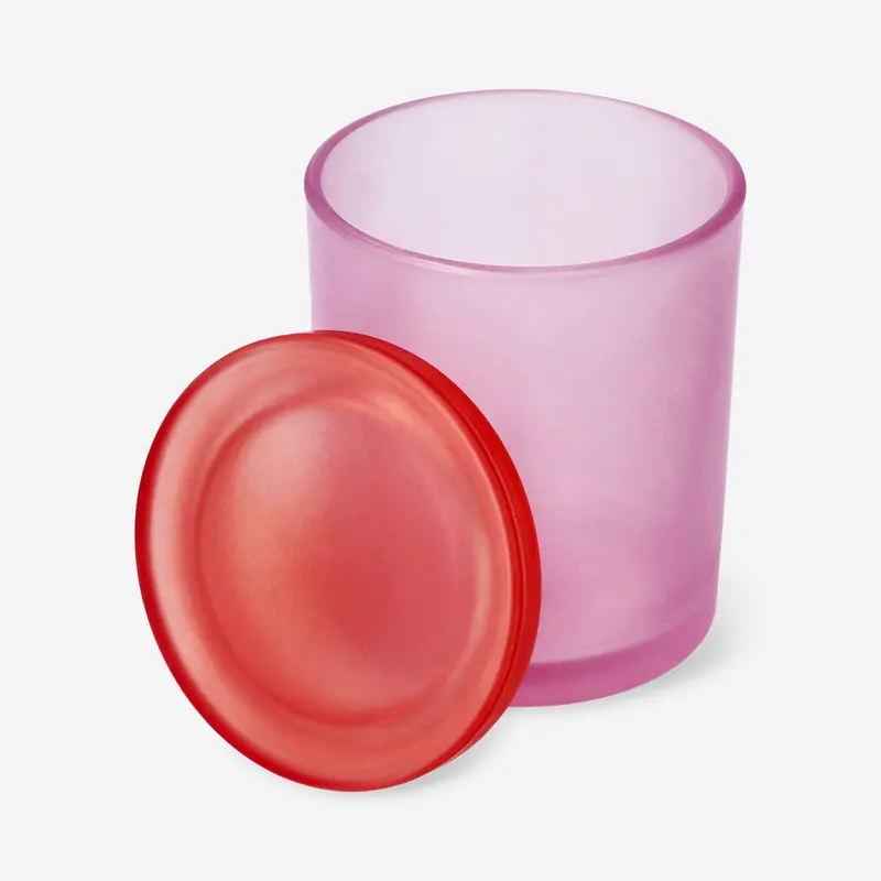 Pembe Buzlu Cam Kavanoz