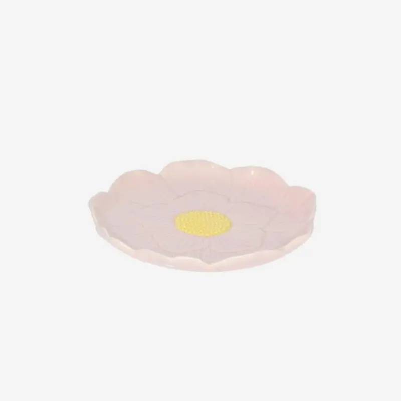 Pembe Çiçek Şekilli Tabak 18 cm