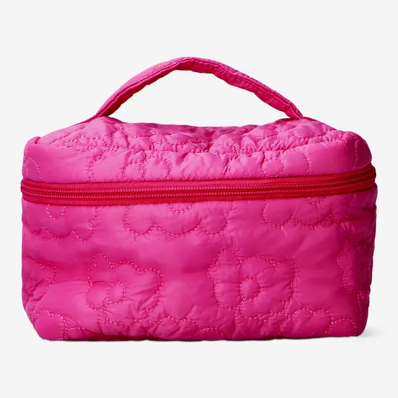 Pembe Kapitone Makyaj Çantası