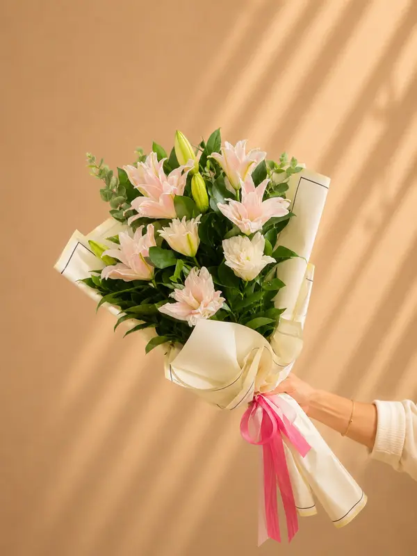 Pembe Lilyum Buketi