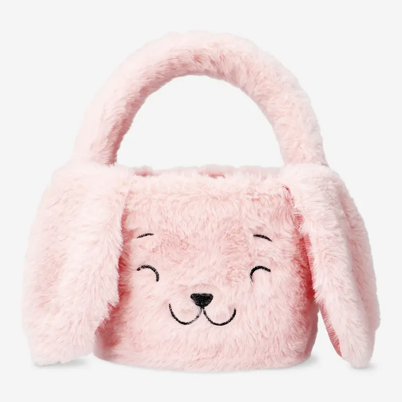 Pembe Peluş Tavşan Şeklinde Sepet