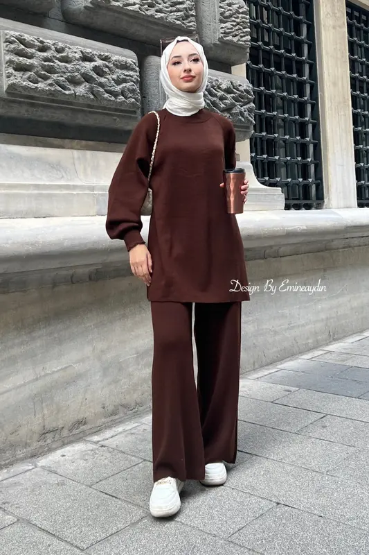 Peru Triko Takım Kahverengi