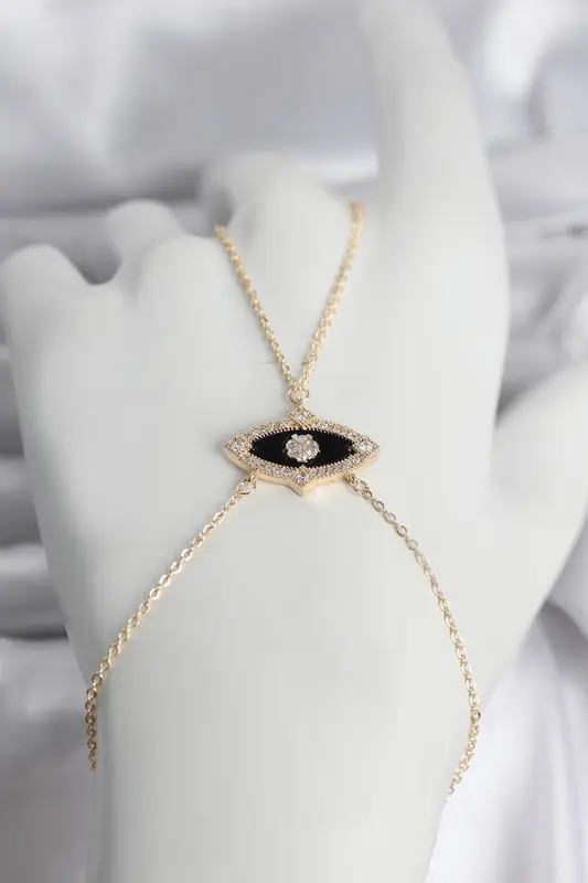Pirinç Göz Model Gold Renk Zirkon Taşlı Kadın Şahmeran