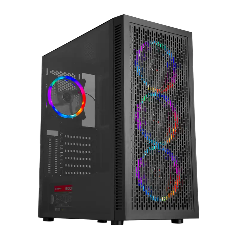 Platino Mesh Temperli Cam 600W 80+ Bronze 4x12cm Rainbow Fan Atx Mid-T Oyuncu Kasası