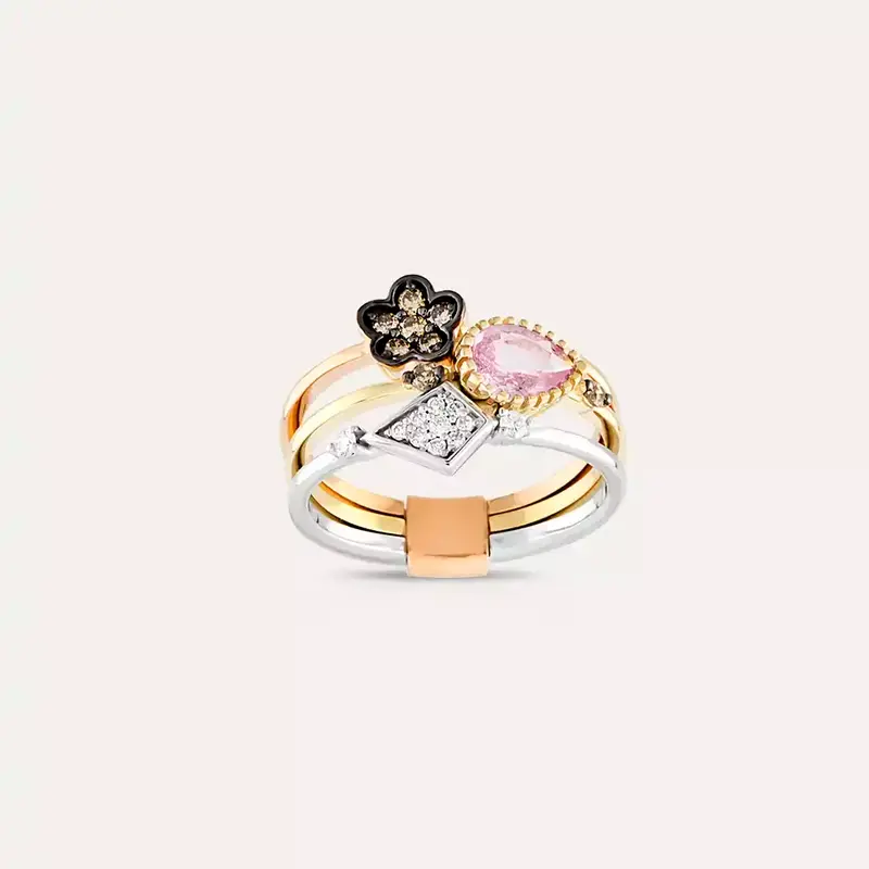 Poem 1.04 CT Pırlanta ve Pink Safir Taşlı Yüzük