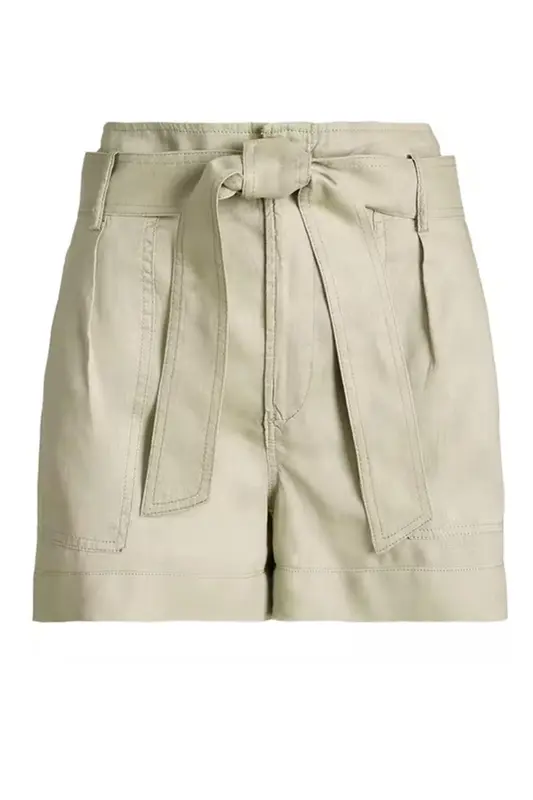 Polo Ralph Lauren Belden Kuşaklı Yüksek Bel Keten Şort