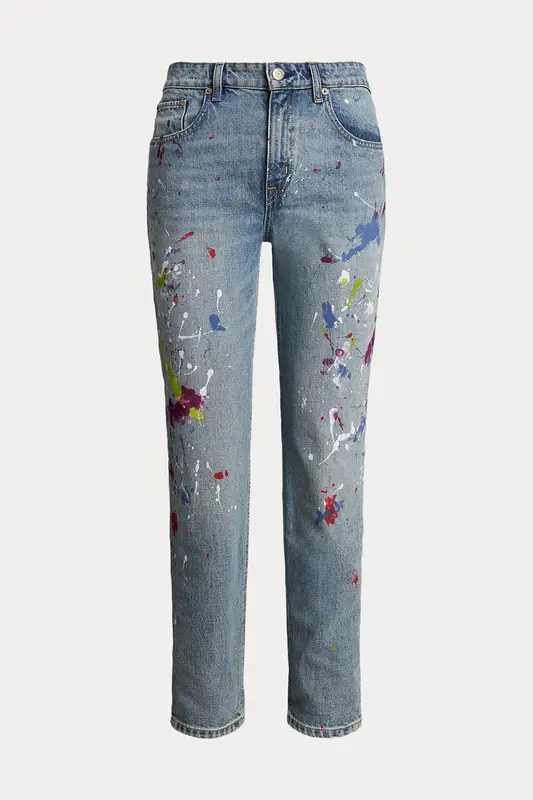 Polo Ralph Lauren Boyfriend Tapered Fit Renk Bloklu Jeans