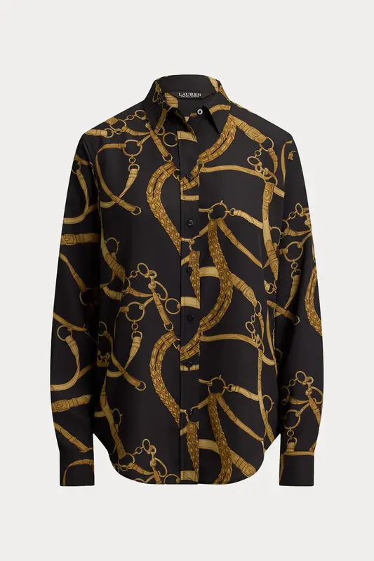 Polo Ralph Lauren Comfort Fit Binicilik Temalı Saten Gömlek