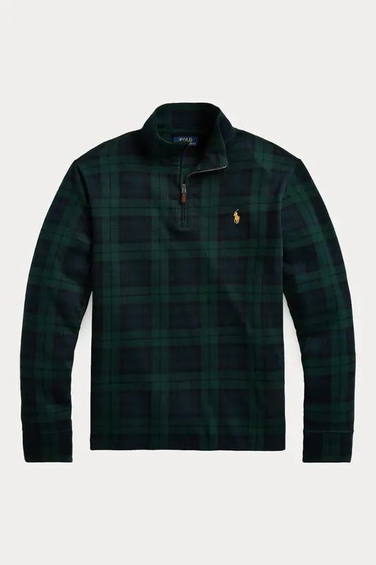 Polo Ralph Lauren Estate Rib Ekoseli Yarım Fermuarlı Sweatshirt