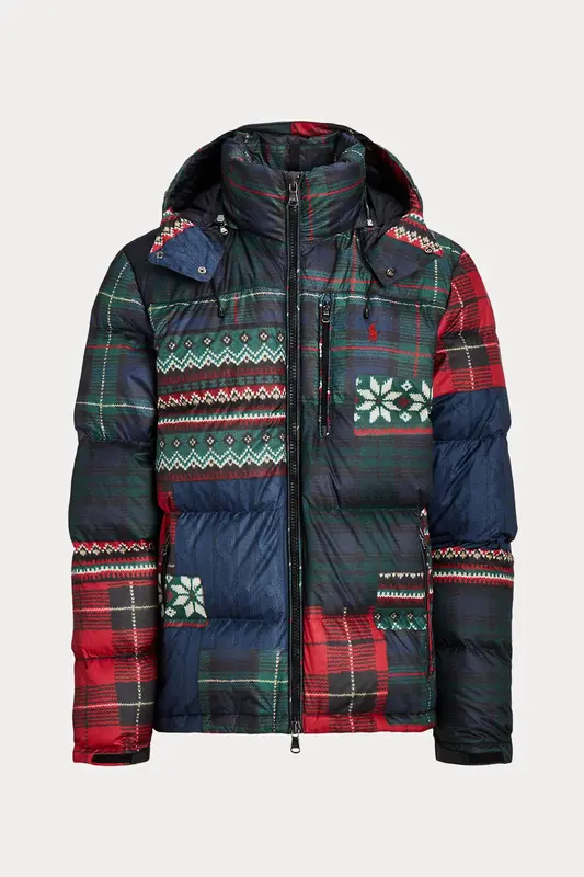 Polo Ralph Lauren Fair Isle Desenli Kapüşonlu Puffer Mont