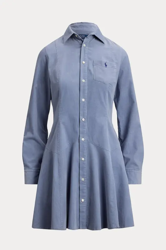 Polo Ralph Lauren Fitilli Kadife Mini Gömlek Elbise