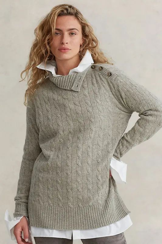 Polo Ralph Lauren Geniş Kesim Balıkçı Yaka Kaşmirli Triko