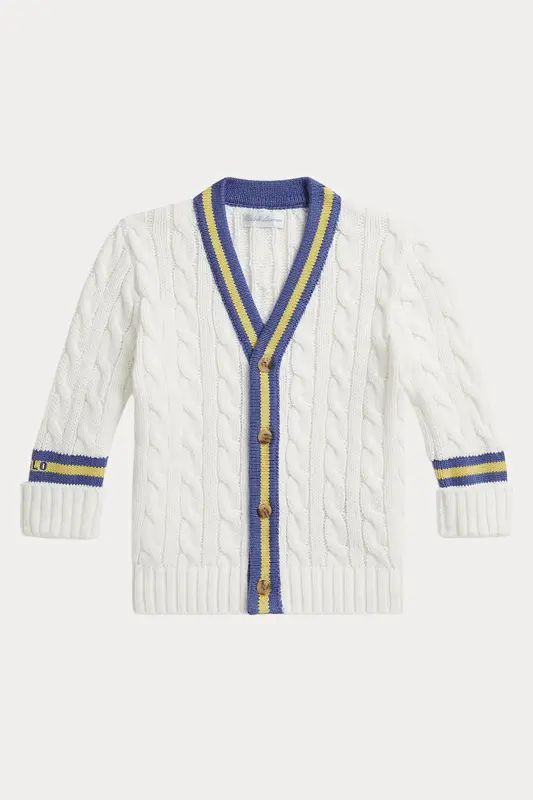 Polo Ralph Lauren Kids 12-18 Aylık Unisex Bebek Saç Örgü Triko Ceket