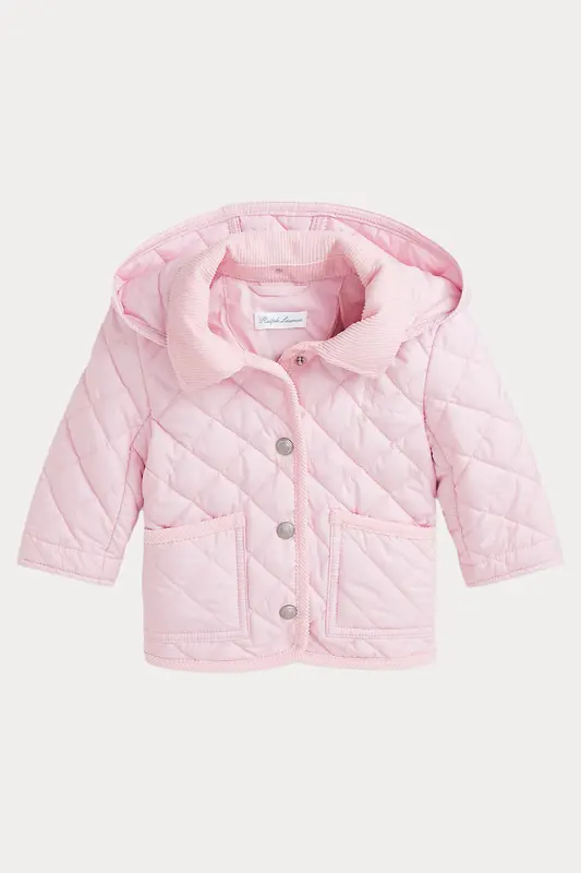 Polo Ralph Lauren Kids 24 Aylık Kız Bebek Kapitone Kapüşonlu Ceket Mont