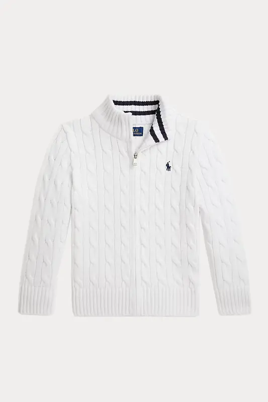 Polo Ralph Lauren Kids 4-6 Yaş Erkek Çocuk Saç Örgü Triko Ceket