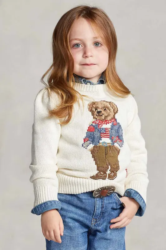 Polo Ralph Lauren Kids 5 Yaş Kız Çocuk Polo Bear Örgü Triko