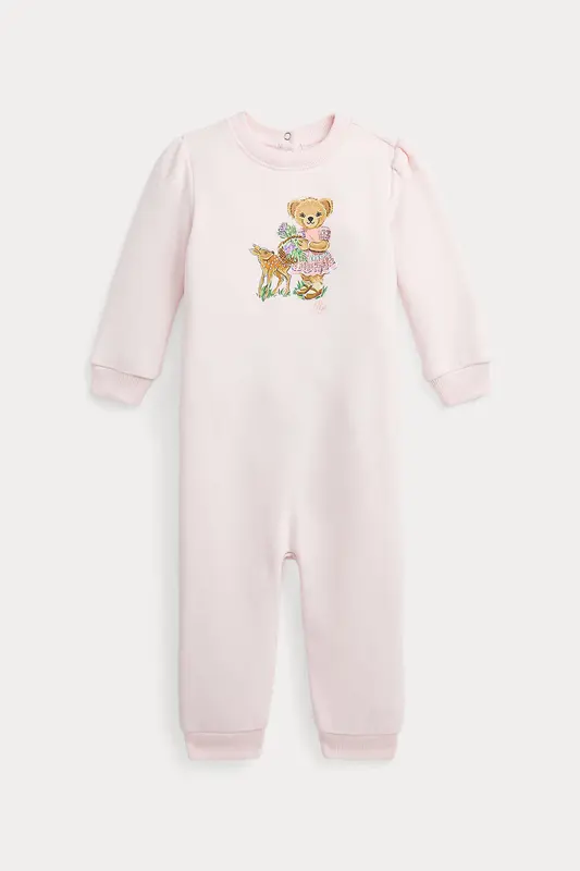 Polo Ralph Lauren Kids 6-9 Aylık Kız Bebek Polo Bear Şardonlu Tulum