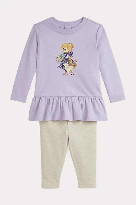 Polo Ralph Lauren Kids 9-12 Aylık Kız Bebek Polo Bear Eşofman Takımı