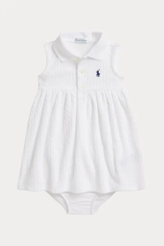 Polo Ralph Lauren Kids 9-18 Aylık Kız Bebek Saç Örgü Elbise