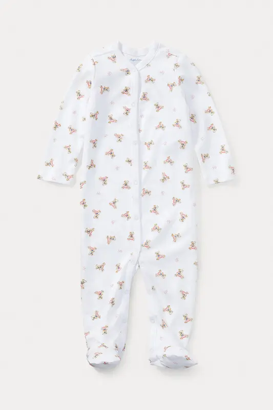 Polo Ralph Lauren Kids Yeni Doğan-3 Aylık Kız Bebek Polo Bear Tulum