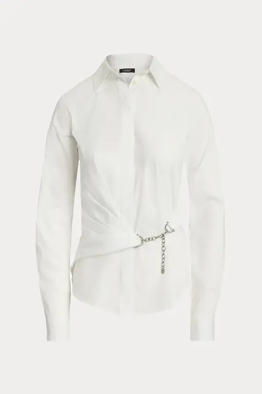 Polo Ralph Lauren Kruvaze Zincir Aksesuarlı Streç Gömlek
