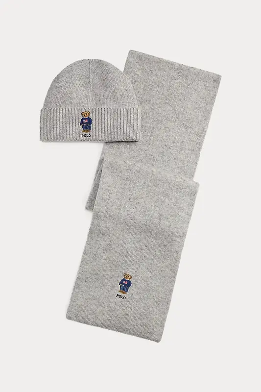 Polo Ralph Lauren Polo Bear Örgü Yün Bere ve Atkı Seti