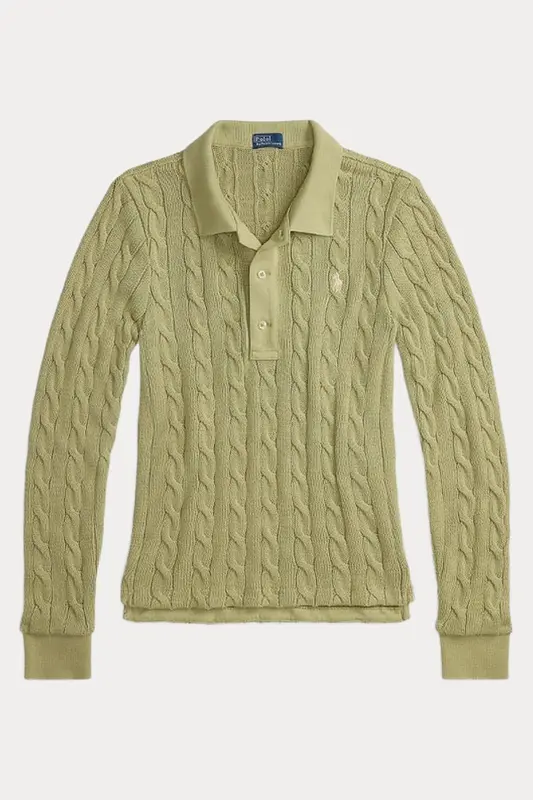 Polo Ralph Lauren Regular Fit Polo Yaka Saç Örgü Triko