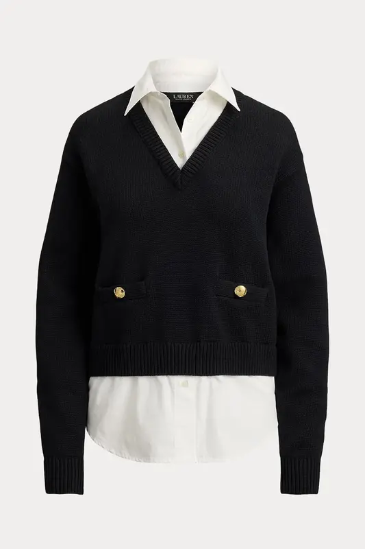 Polo Ralph Lauren Relaxed Fit Gömlekli Örgü Triko