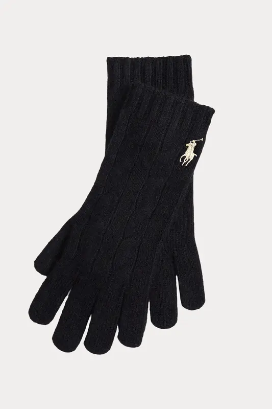 Polo Ralph Lauren Saç Örgü Kaşmir Yün Eldiven