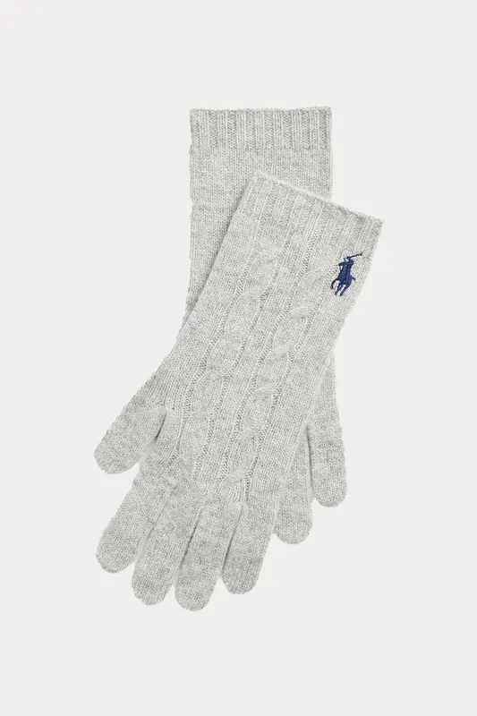 Polo Ralph Lauren Saç Örgü Kaşmirli Yün Eldiven
