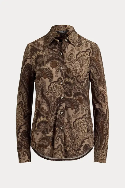 Polo Ralph Lauren Slim Fit Paisley Desenli Streç Gömlek