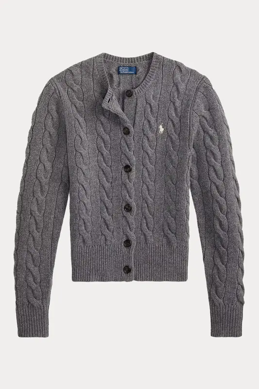Polo Ralph Lauren Slim Fit Saç Örgü Kaşmir Yün Triko Ceket