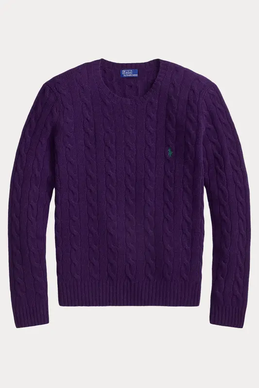 Polo Ralph Lauren Slim Fit Saç Örgü Kaşmir Yün Triko