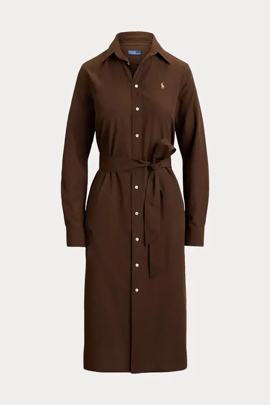 Polo Ralph Lauren Straight Fit Keten Midi Gömlek Elbise