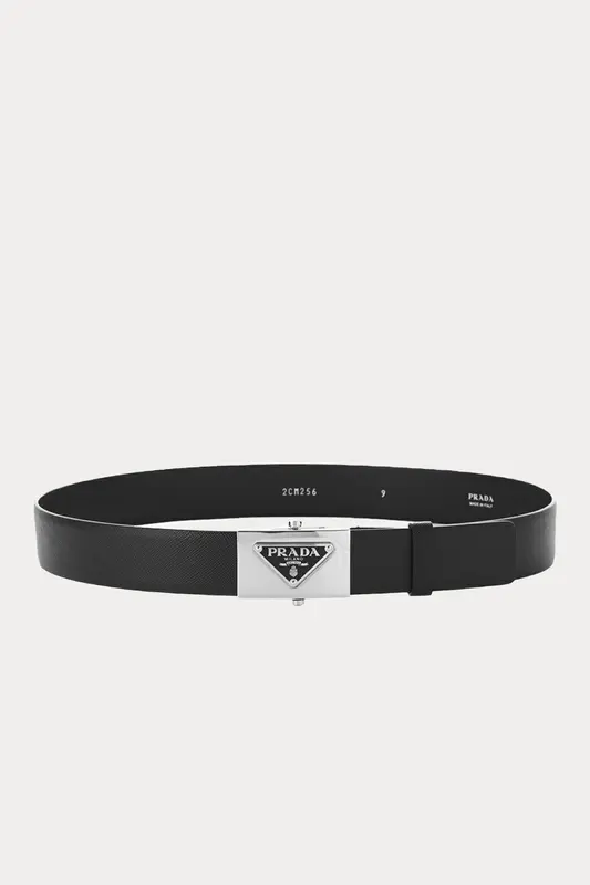 Prada Logolu Metal Toka Saffiano Deri Kemer