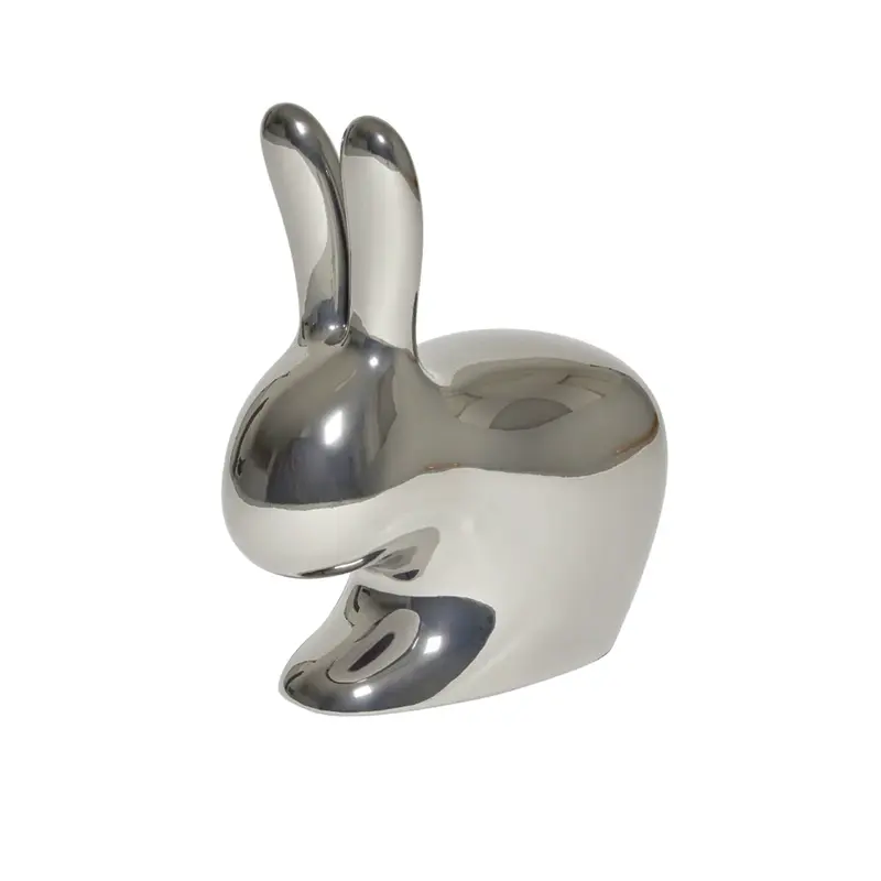 Rabbit Metalik Gümüş Tabure