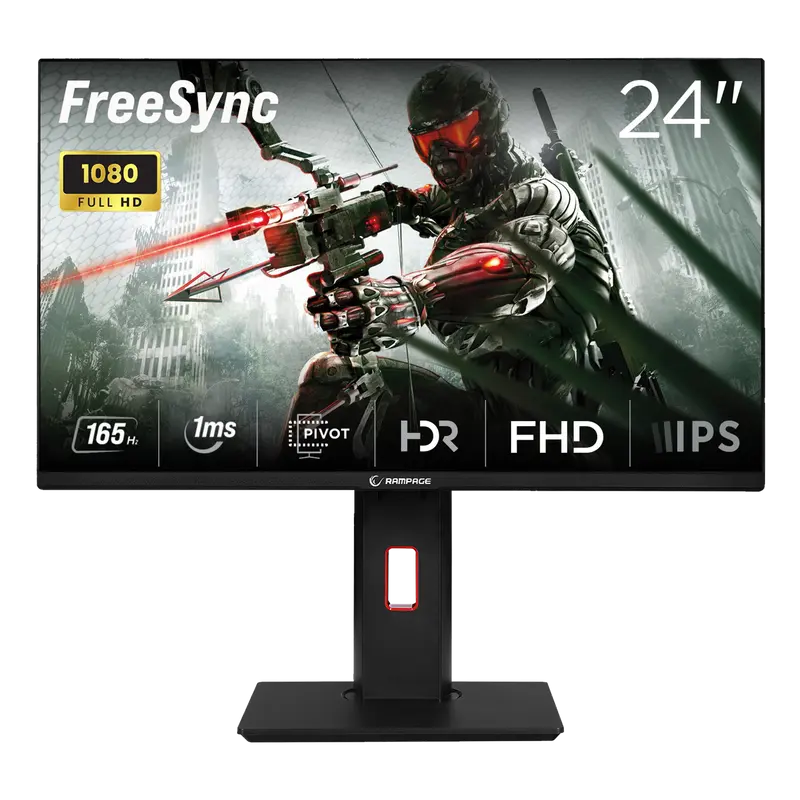 RAGE - RG24R165  24'' 165Hz BOE IPS FHD RGB Freesync HDR Pivot PC Flat Oyuncu Monitörü