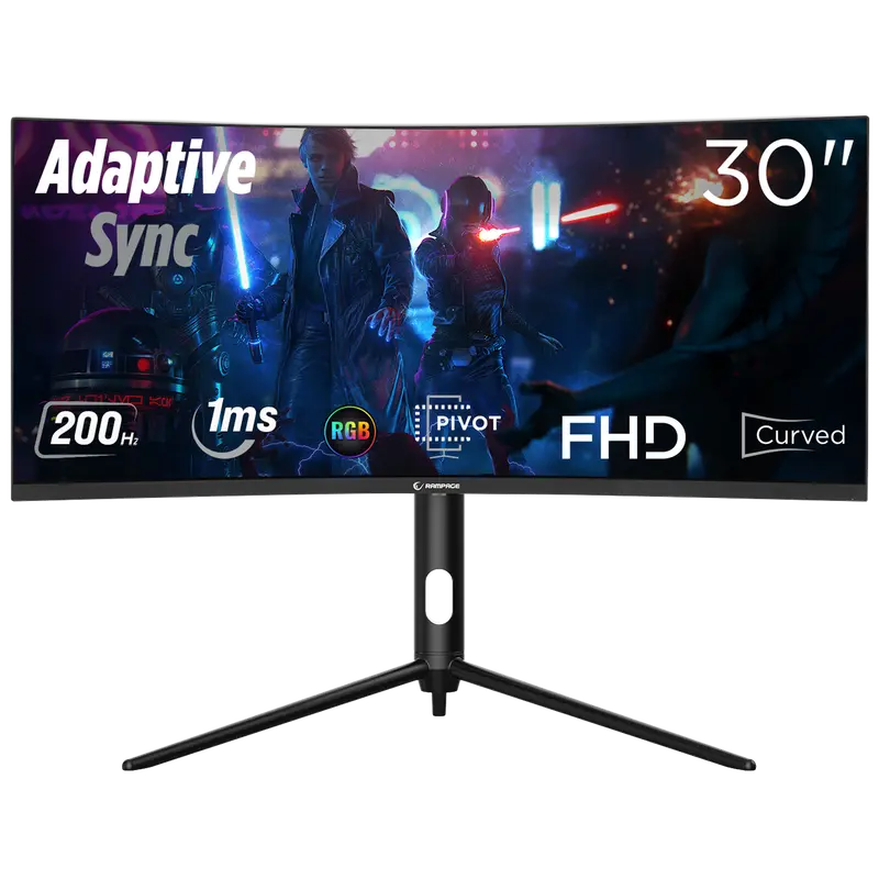RAIDEN RA30R200C - 30'' 200Hz AUO VA WFHD AdaptiveSync Curved Oyuncu Monitörü