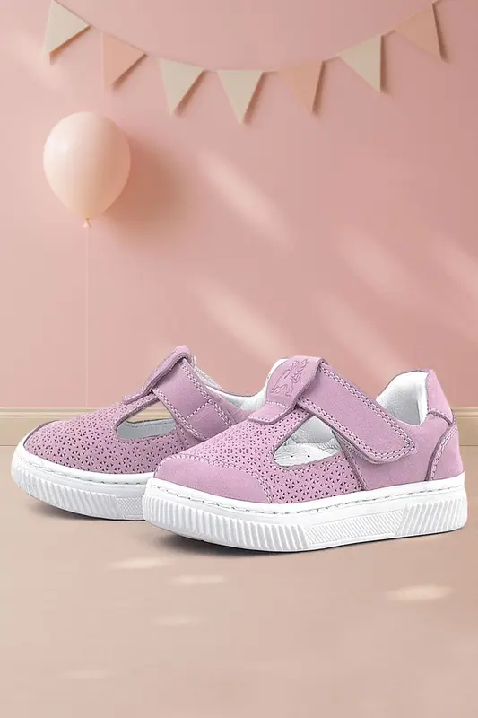 Rakerplus Bheem Hakiki Deri Pudra Cırtlı Bebek Sneaker Sandalet