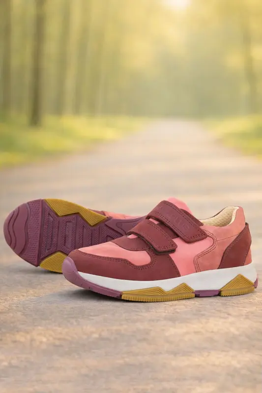 Rakerplus Hakiki Deri Bordo Pembe Kız Çocuk Sneakers Spor Ayakkabı