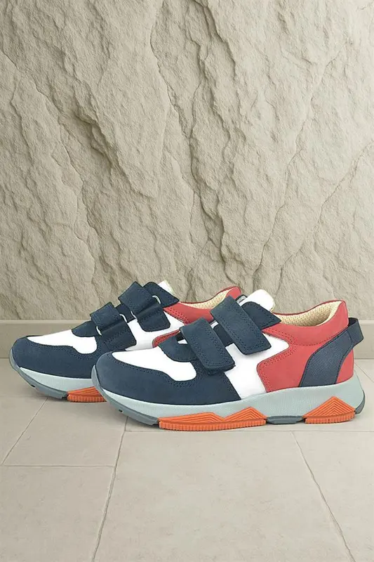 Rakerplus Hakiki Deri Lacivert Çocuk Sneakers Spor Ayakkabı