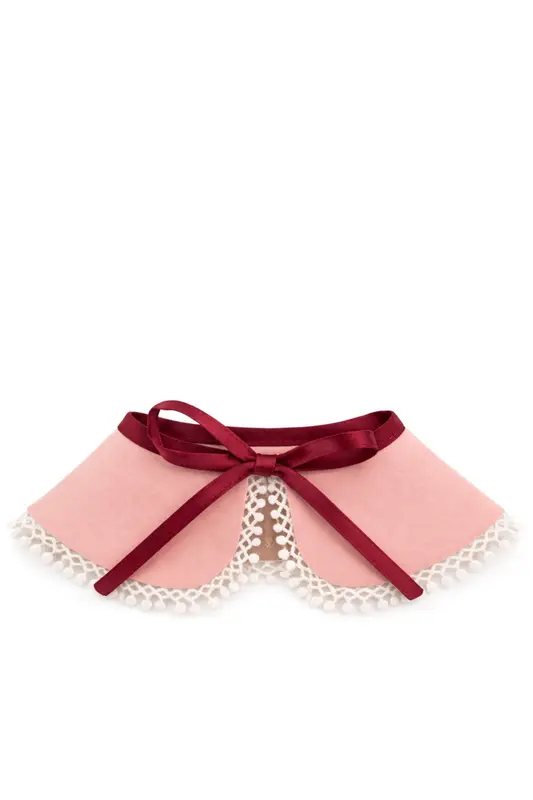 Rakerplus Vintage Tarz Kurdeleli Pembe Kız Çocuk Yakalık